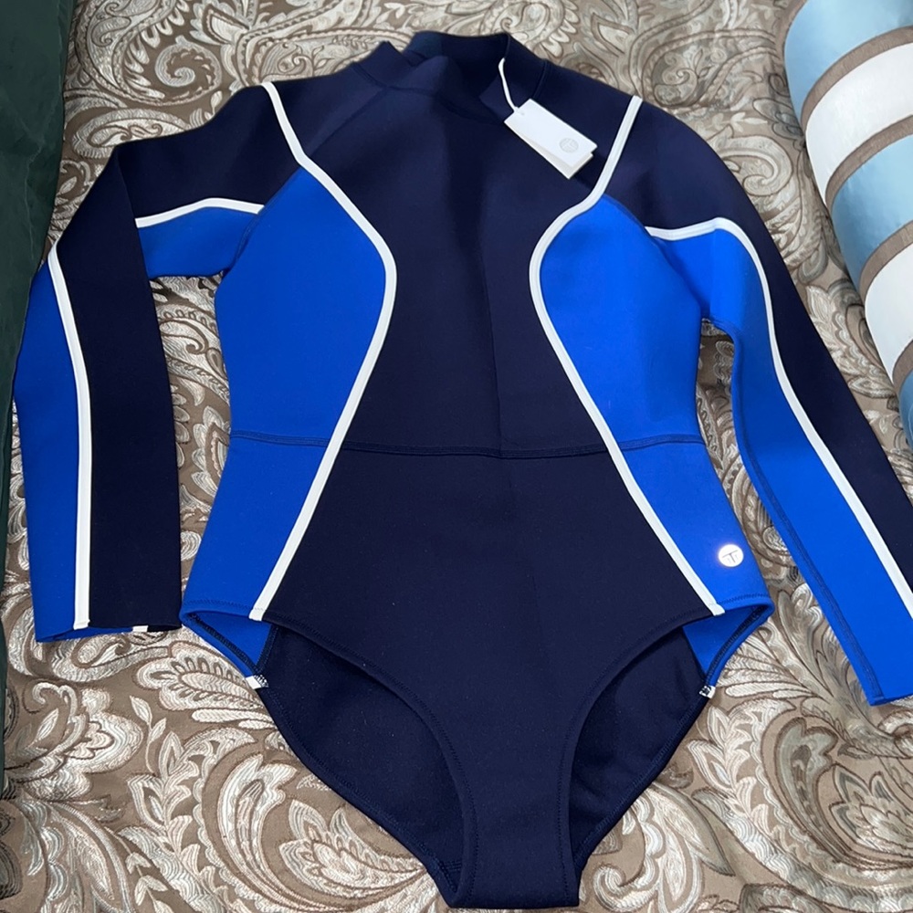 Tory Burch Tory Sport Long Sleeve Neoprene swim suit size large NWT